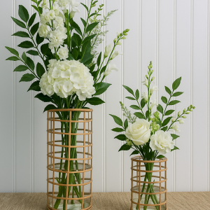 Davian Rattan Wrapped Glass Vase | Rustic Boho Farmhouse Vase