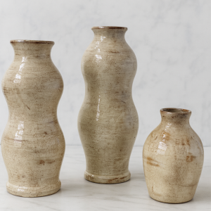 Alex Antique Ceramic Vase Collection | Beige & Gold Rustic Vases | Vintage Inspired Neutral Home Decor