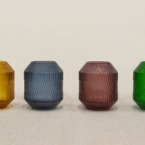 Textured glass vases in jewel tones modern decor collection Decorative textured glass vases modern tabletop styling