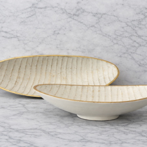 Zoe collection white and gold metal trays modern minimalist decorative bowls for luxury home decor
