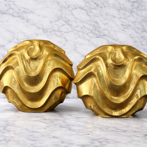 Eric collection gold metal vase sculptural wave design modern luxury home decor