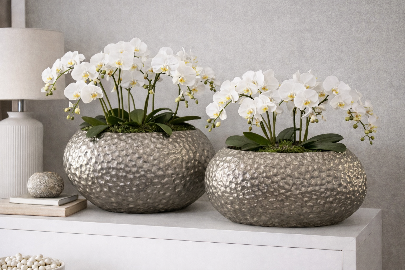 Sculptural champagne gold metal vase with organic texture for modern luxury interiors
