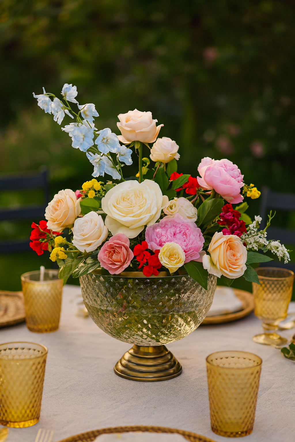 Diamond textured glass vase with gold pedestal modern decor Gold base glass vase luxury wedding centerpiece Textured glass vase set with gold accents for event decor