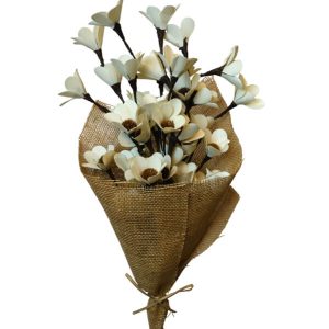 Palm Deco Flower Branch Bleached Natural