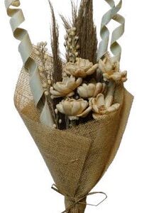 Mixed Bouquet Poppy Flower and Palm Roll Rust