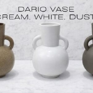 Dario Collection | Cream, White, Dusty | Modern Decorative Vase