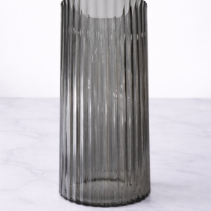 Sam Largest Ribbed Vase Smoke