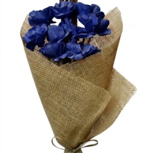 navy hydrangea with cattails