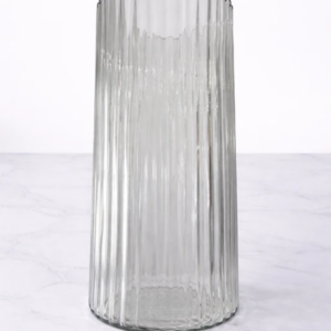 Sam Largest Ribbed Vase Clear
