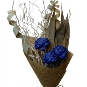 Navy mixed bouquet chrysanthemum/palm roll