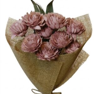 old pink slice flower with leaves