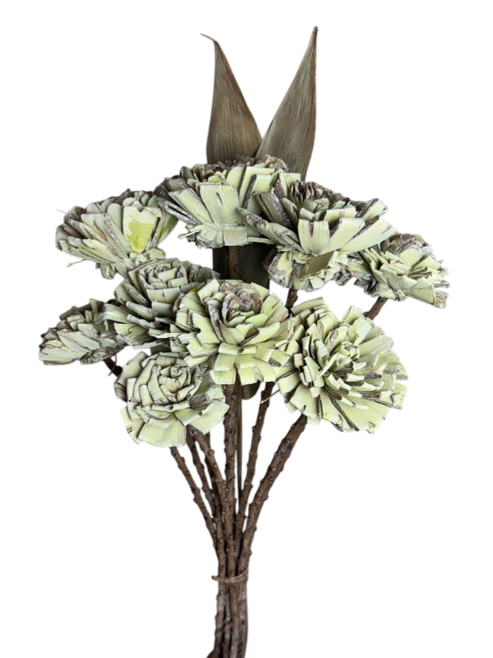 Sage green folded rose
