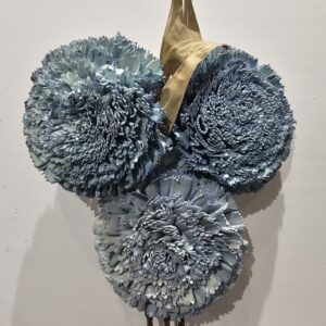 light blue carnation with leaves