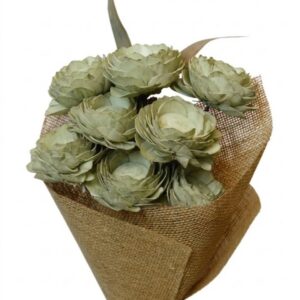 sage green lotus flower with leaves
