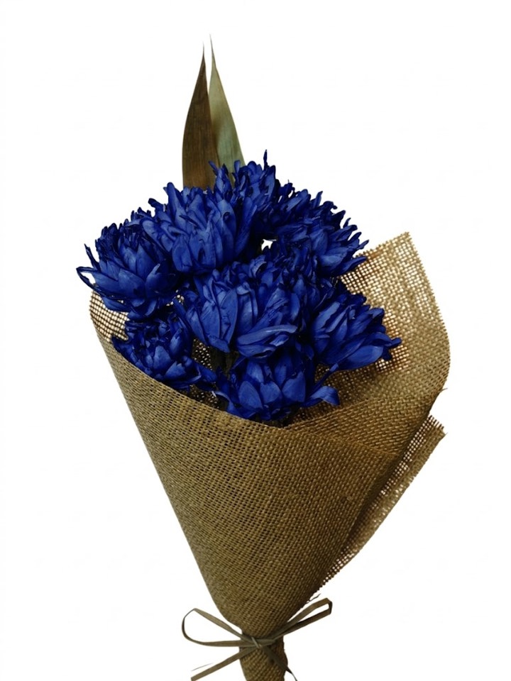 navy spike flower with leaves