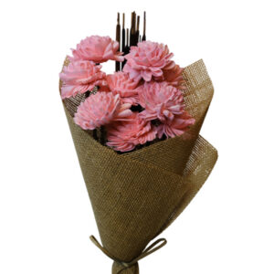 coral pink folded dahila flower