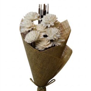 natural folded dahila with cattails